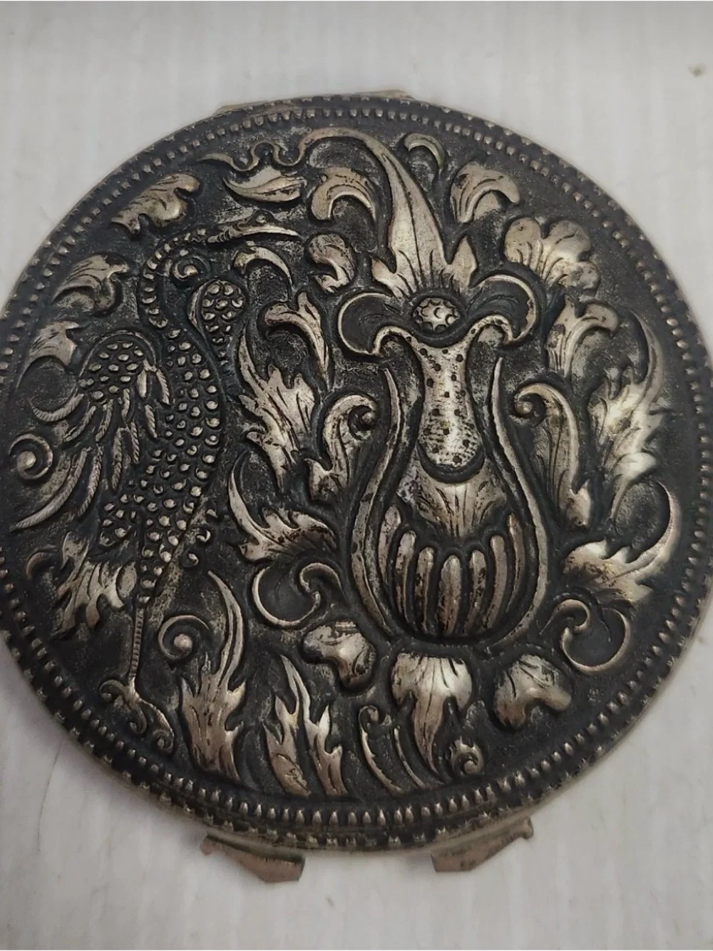 Antique 800 Solid Silver Art Nouveau Compact Mirror – WHD Hallmark, Mint